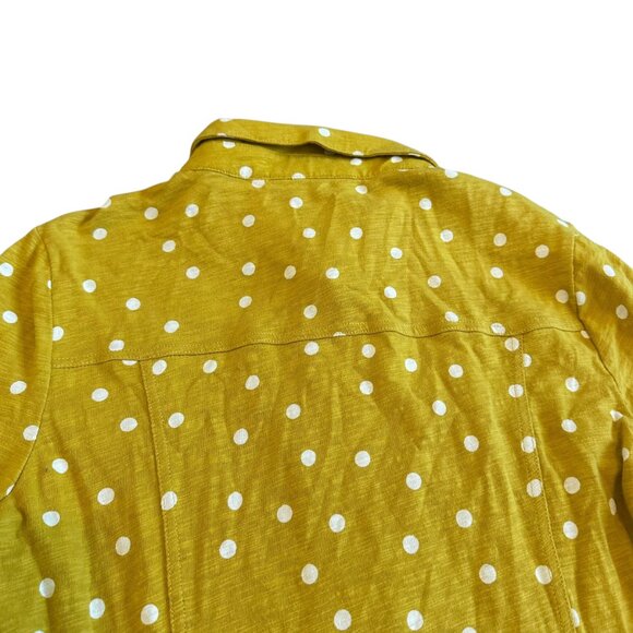 Boden Bright Yellow Polka Dot Dress Button-Down w/ Belt 3/4 Sleeve Size 8R Women - Picture 8 of 12